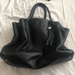 Furla black leather bag